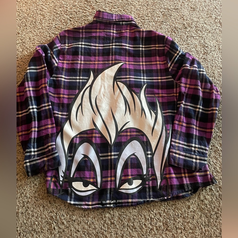 Disney Cakeworthy Ursula Plaid button up shirt